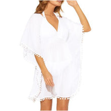 Upload image to gallery, paréo robe de plage mer soleil vacance été noir ile blanc piscine be cover