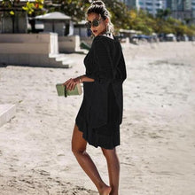 Upload image to gallery, paréo robe de plage mer soleil vacance été noir ile blanc piscine be cover
