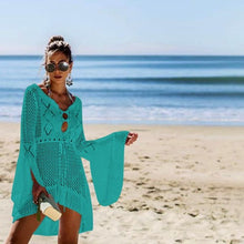 Upload image to gallery, paréo robe de plage soleil vacance été noir ile blanc piscine be cover