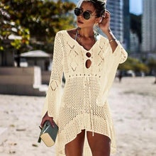 Upload image to gallery, paréo robe de plage soleil vacance été noir ile blanc piscine be cover