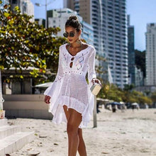 Upload image to gallery, paréo robe de plage mer soleil vacance été noir ile blanc piscine be cover