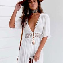 Upload image to gallery, paréo robe de plage mer soleil vacance été noir ile blanc piscine be cover