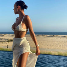 Carregar imagem para a galeria, paréo robe de plage mer soleil vacance été noir ile blanc piscine be cover