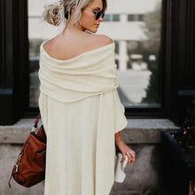 Charger l'image dans la galerie, pull sweater poncho automne hiver beige ecru chaud coton polyester chic tendance fashion
