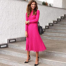 Charger l'image dans la galerie, robe longue rose manches longues rose coton automne tendance sexy fashion becover