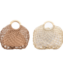 Carregar imagem para a galeria, sac en rotin tendance marron beige sac de plage be cover