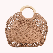 Carregar imagem para a galeria, sac en rotin tendance marron beige sac de plage be cover