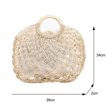 Carregar imagem para a galeria, sac en rotin tendance marron beige sac de plage be cover