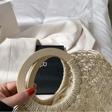 Carregar imagem para a galeria, sac en rotin tendance marron beige sac de plage be cover