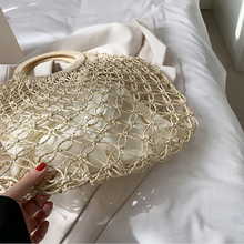 Carregar imagem para a galeria, sac en rotin tendance marron beige sac de plage be cover