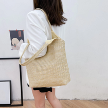 Charger l'image dans la galerie, sac en rotin tendance marron beige sac de plage be cover