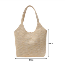 Charger l'image dans la galerie, sac en rotin tendance marron beige sac de plage be cover