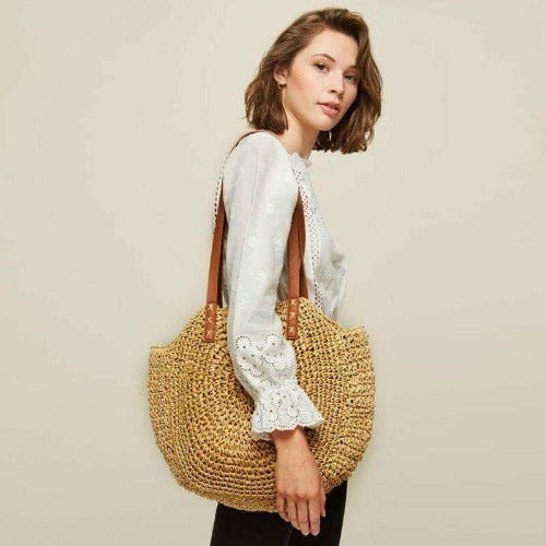 sac en rotin tendance marron beige sac de plage be cover