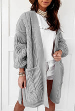 Upload image to gallery, pull cardigan automne zebre hiver beige ecru blanc chaud coton polyester chic tendance fashion
