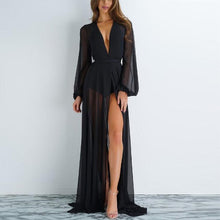 Upload image to gallery, paréo robe de plage soleil vacance été noir ile blanc piscine be cover

