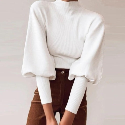 pull blanc sweater automne hiver chaud coton polyester chic tendance fashion be cover