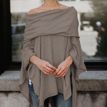 Upload image to gallery, pull sweater poncho automne hiver beige ecru chaud coton polyester chic tendance fashion
