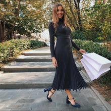 Carregar imagem para a galeria, robe longue rose manches longues rose coton automne tendance sexy fashion becover
