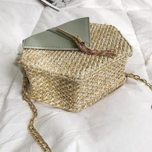 Carregar imagem para a galeria, sac a main rotin delux paille écologique vert becover
